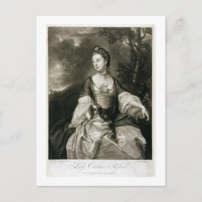 Lady Caroline Russell, engraved by James McArdell Postcard (Front)