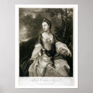 Lady Caroline Russell, engraved by James McArdell Poster