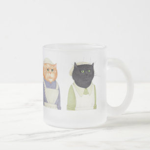 LADY CATS Frosted Glass Mug