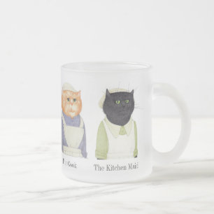 LADY CATS Frosted Glass Mug + Text
