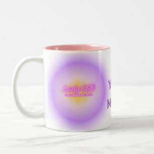 Lady CEO Aura Gradient Pink and Purple Two-Tone Coffee Mug