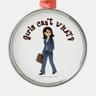 Lady CEO in Business Suit Metal Tree Decoration