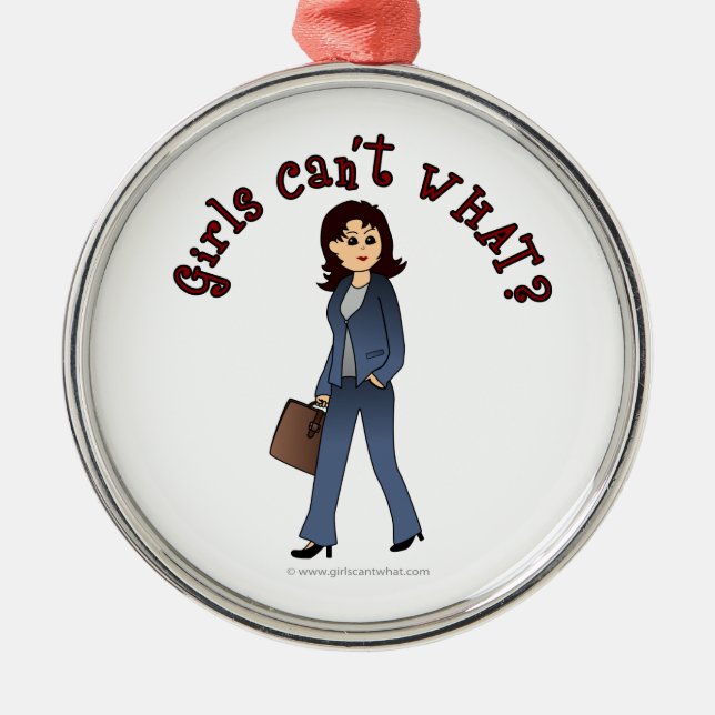 Lady CEO in Business Suit Metal Tree Decoration (Front)