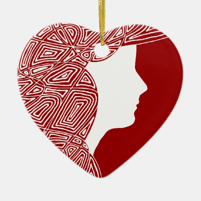 Lady Ceramic Tree Decoration (Front)