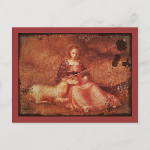 Lady Chastity Holding Unicorn Postcard
