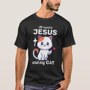 Lady Christian Cat Jesus And My Cat And Jesus T-Shirt