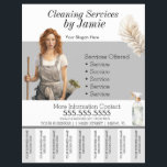 Lady Cleaning Service Business Tear Off  Flyer<br><div class="desc">Modern Flyers for Cleaning Service</div>