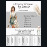 Lady Cleaning Service Business Tear Off  Flyer<br><div class="desc">Modern Flyers for Cleaning Service</div>