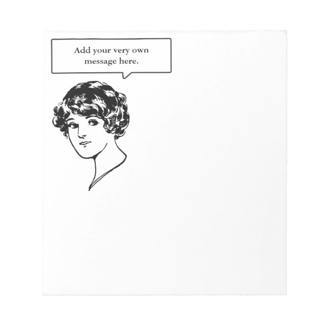 Lady Custom Speech Bubble Notepad (Front)