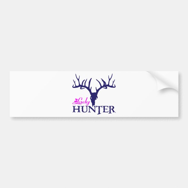 LADY DEER HUNTER BUMPER STICKER (Front)