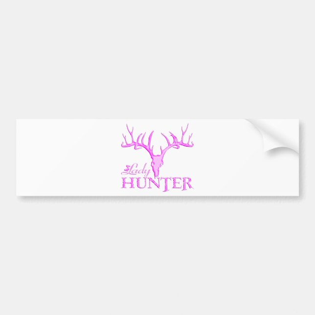 LADY DEER HUNTER BUMPER STICKER (Front)