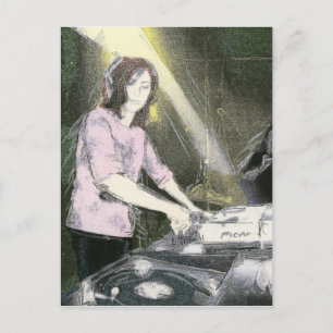 Lady DJ Postcard