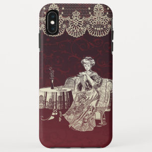lady drinks tea iPhone XS max case