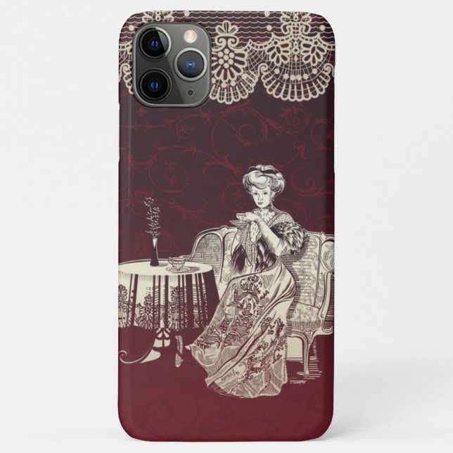 lady drinks tea Case-Mate iPhone case (Back)