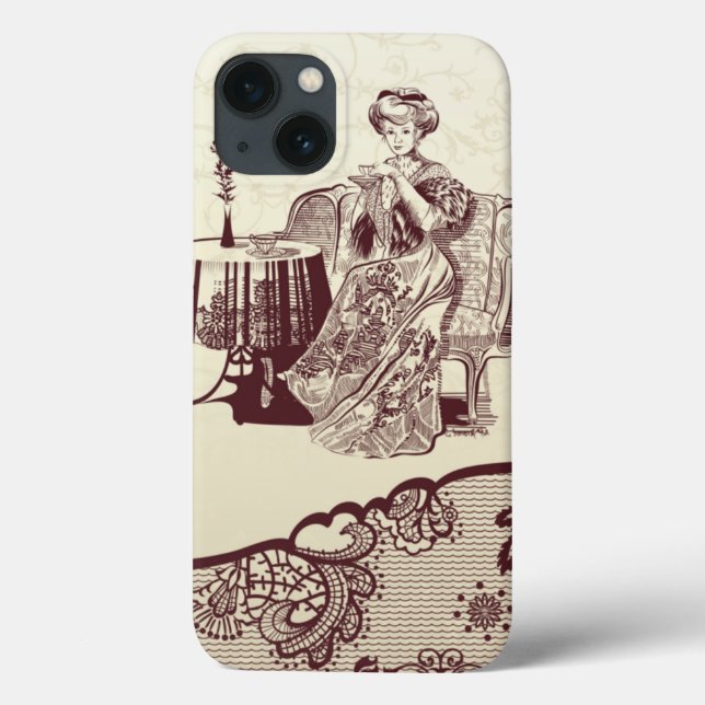 Lady drinks tea  Case-Mate iPhone case (Back)