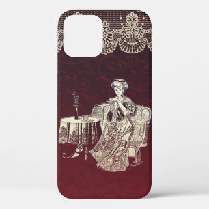 lady drinks tea iPhone 12 pro case