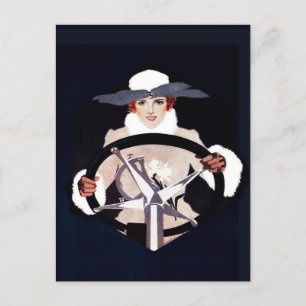 Lady Driver Fadeaway Girl by C Coles Phillips Postcard