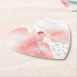 Lady Elegance Collection -Winter Bride Paper Coaster