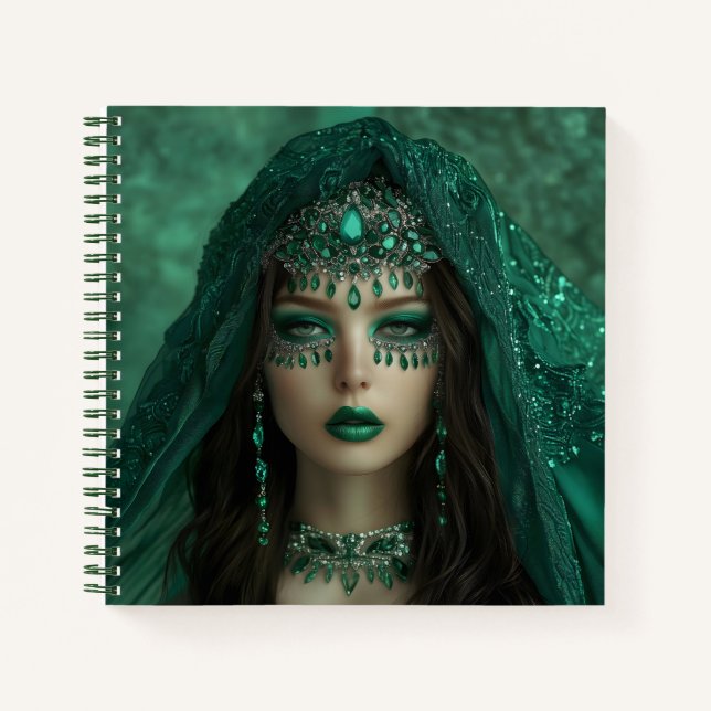 Lady Emerald 8.5 x 8.5 Spiral Notebook (Front)