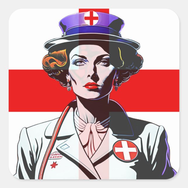 Lady England Square Sticker (Front)
