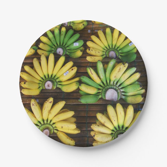 Lady Finger Bananas ~ Egg Banana (กล้วยไข่) Paper Plate (Front)
