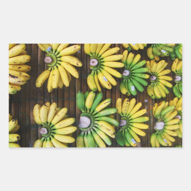 Lady Finger Bananas ~ Egg Banana (กล้วยไข่) Rectangular Sticker (Front)