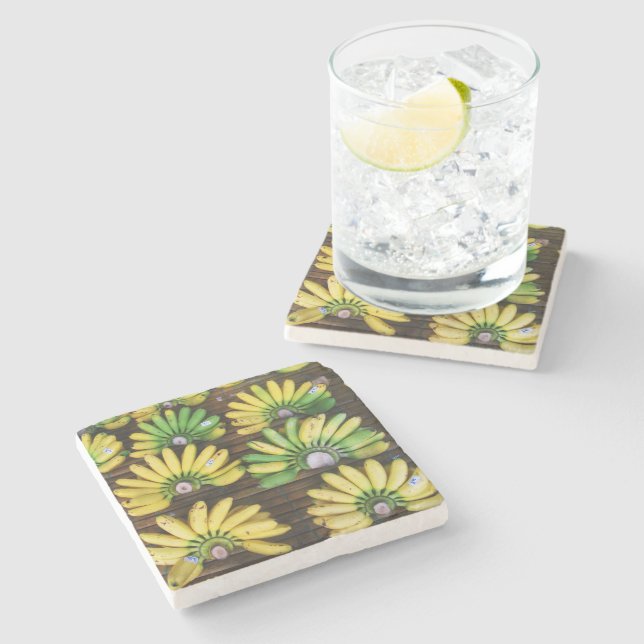 Lady Finger Bananas ~ Egg Banana (กล้วยไข่) Stone Coaster (Side)