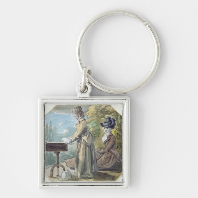 Lady Francis Scott and Lady Elliot, c.1770 (w/c ov Key Ring (Front)