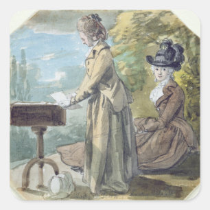 Lady Francis Scott and Lady Elliot, c.1770 (w/c ov Square Sticker