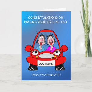 Lady friends passed driving test card