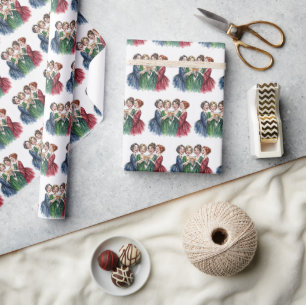 Lady Friends Toasting With Wine Glasses Wrapping Paper