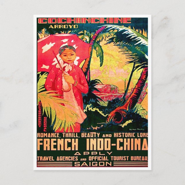 Lady from Saigon City, Vietnam, vintage travel Postcard (Front)