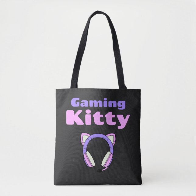 Lady Gamer - Gaming Kitty Tote Bag (Front)