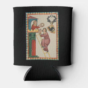 Lady Giving Gift to Suitor, 14th Century Can Cooler