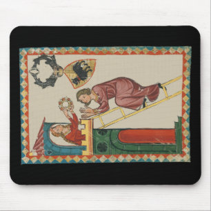 Lady Giving Gift to Suitor, 14th Century Mouse Mat