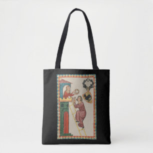 Lady Giving Gift to Suitor, 14th Century Tote Bag
