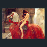 Lady Godiva Poster<br><div class="desc">John Collier Lady Godiva poster. Oil painting on canvas from 1897. Pre-Raphaelite painter John Collier’s most famous painting, Lady Godiva depicts the legendary Anglo-Saxon noblewoman riding into to town on her horse in protest of her husband’s high taxes. The horse she rides is white and tall and wears a red...</div>