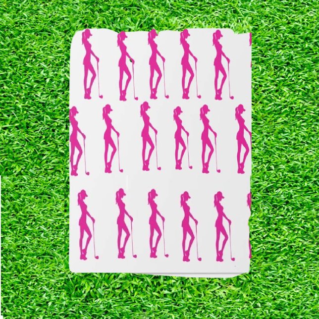 Lady Golf Gift Wrapping Paper (Swing with Grace, Play with Power!)