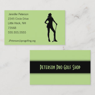Lady Golf Green Business Card