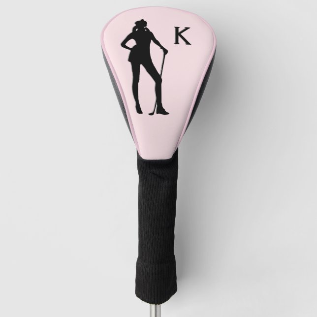 Lady Golf Pink Sport Initialised Golf Head Cover (Front)