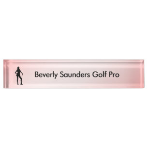 Lady Golf Pink Sport Nameplate
