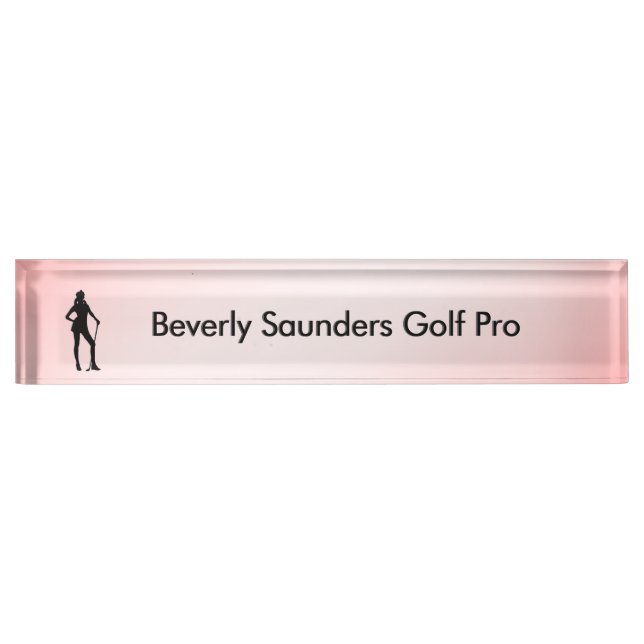 Lady Golf Pink Sport Nameplate (Front)