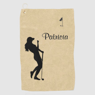 Lady Golf Sports Design Leather Look Golf Towel