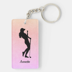 Lady Golf Sports Personalised Key Ring
