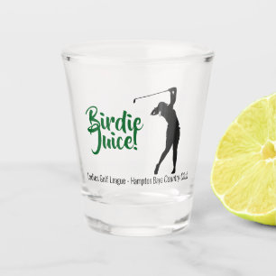 Lady Golfer Birdie Shot Congrats Glass