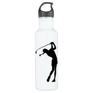 Lady Golfer Black Silhouette 710 Ml Water Bottle