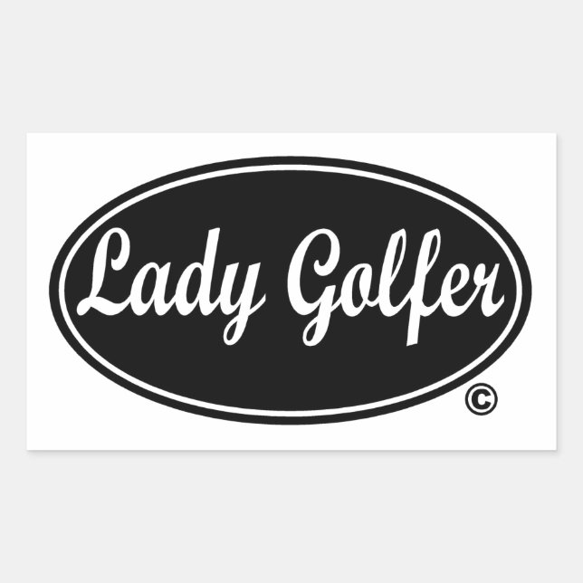 Lady Golfer decal Rectangular Sticker (Front)