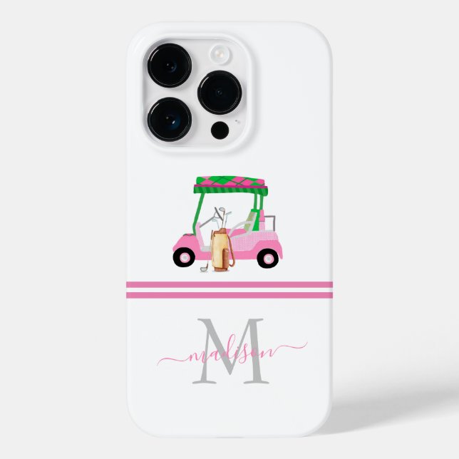 Lady Golfer Personalised Monogram Name  Case-Mate iPhone Case (Back)