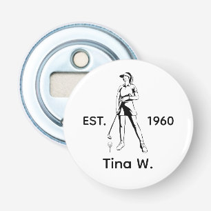 Lady Golfer Personalised name and year  Bottle Opener