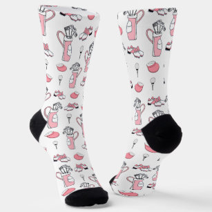 Lady Golfer Pink and White Socks